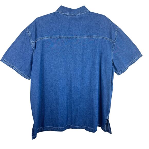 Bobbie Brooks NWT Vtg Floral Garden Embroidered Short Sleeve Jean Shirt 18W 20W - Picture 2 of 6